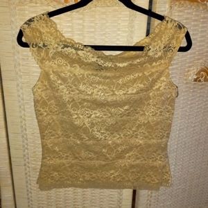 Tan lacey off the shoulder limited top